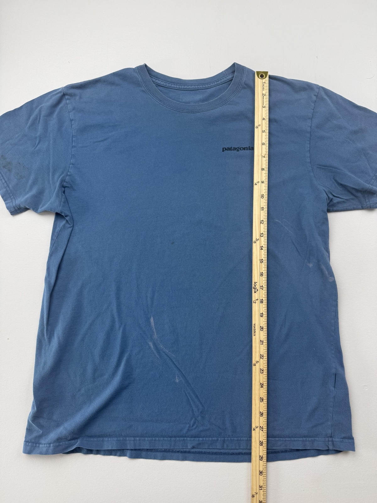 Patagonia Shirt Mens Large Blue Back Logo Graphic Tee Tagless Outdoor Hiking gallery