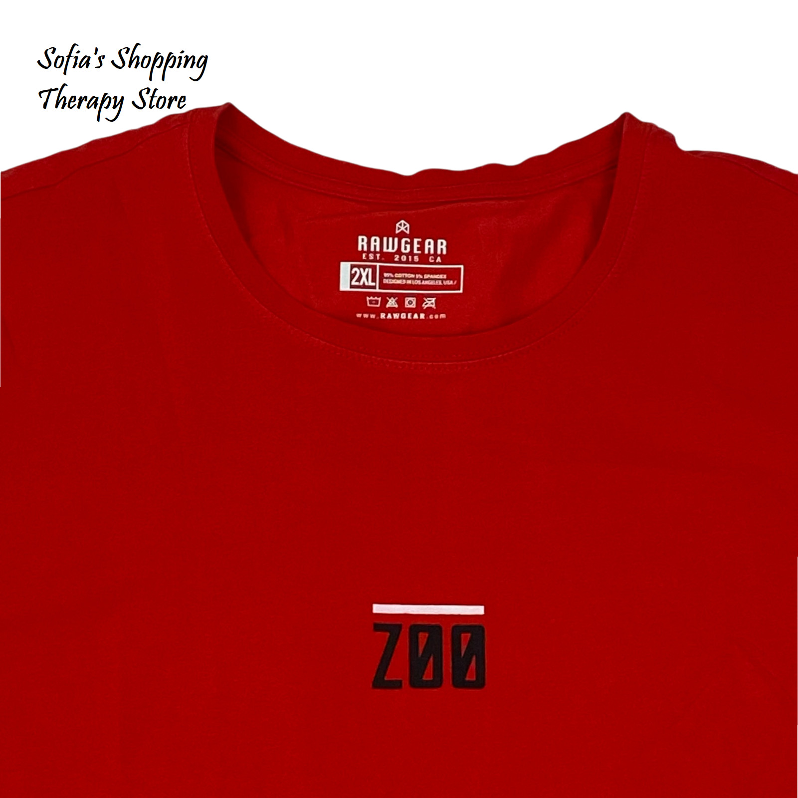 Raw Gear T-shirt Zoo Culture Men Short Sleeve RED 2XL Black ZOO Graphic Cotton gallery