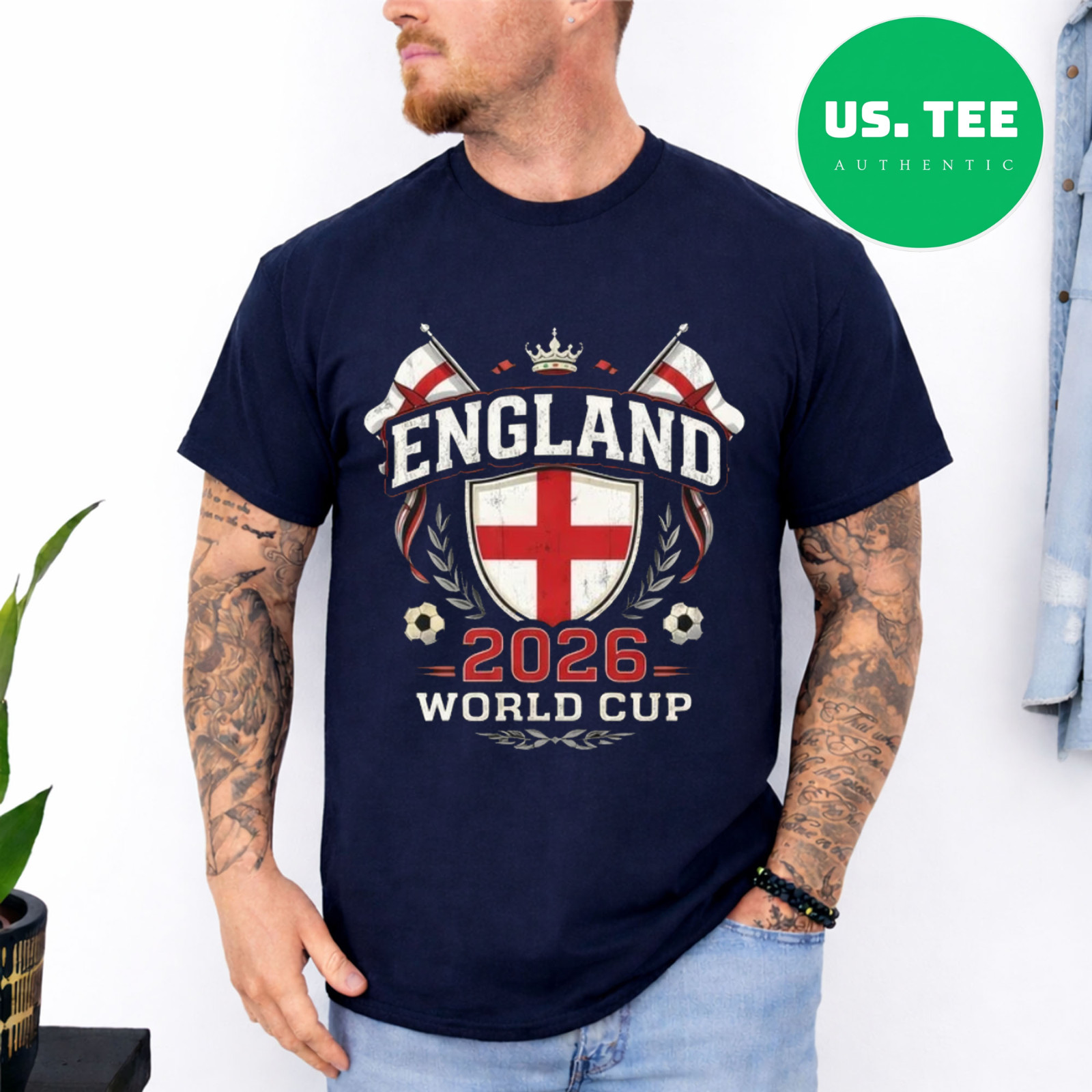 England World Cup 2026 Football Fan T Shirt English Soccer Graphic Tee gallery