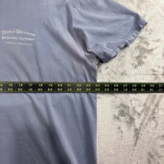 Distressed Y2K Devils Backbone Brewing Company Graphic T-Shirt Blue Mens XL