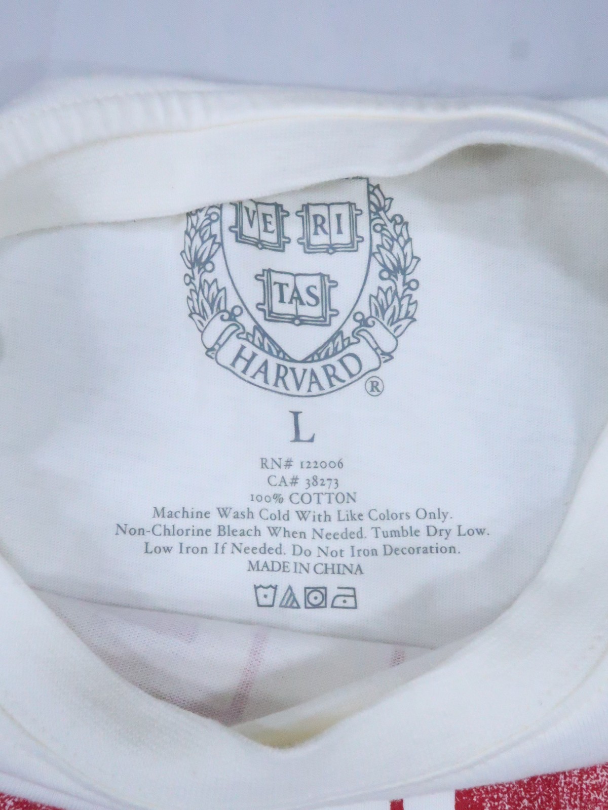 New Harvard University T-shirt Flannel button cuff Mens Large long sleeve crew gallery