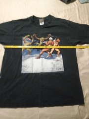 Hanes Heavy Vintage Frank Frazetta Leaping Lizards L Ron Hubbard T-shirt Size LG