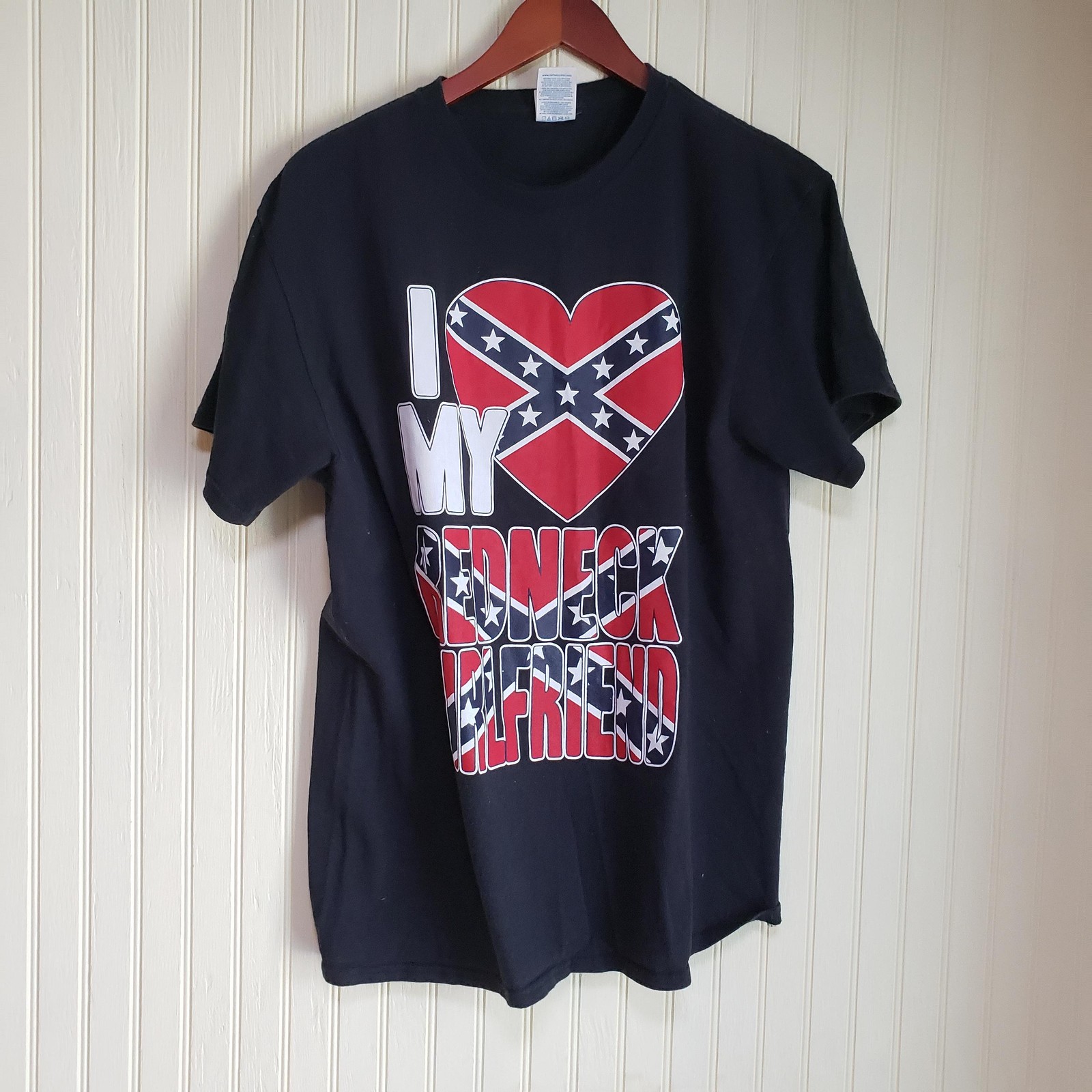 Delta Pro Weight Shirt Mens Medium Black I Love My Redneck Boyfriend Graphic Tee gallery