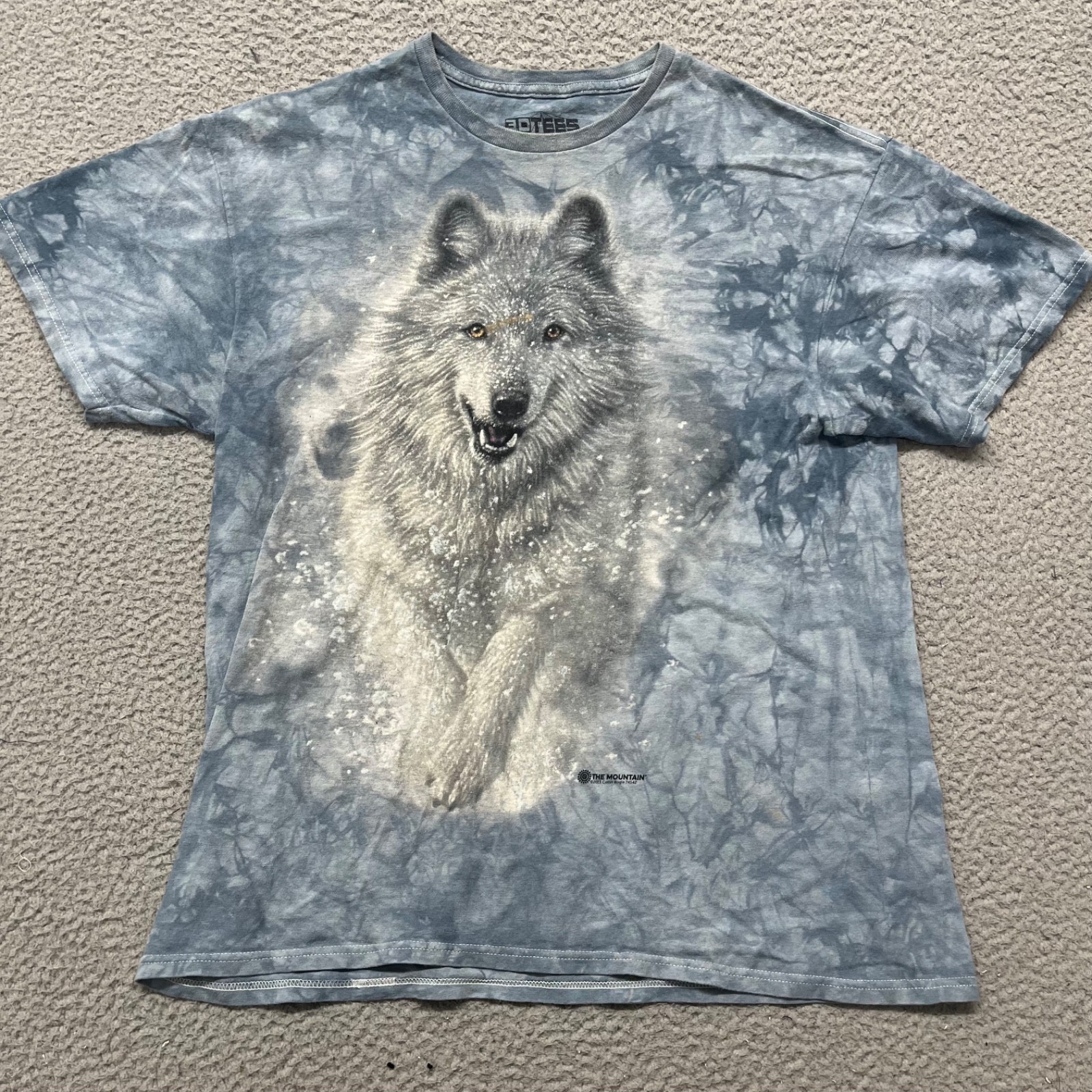 The Mountain Shirt Adult L Blue Tie Dye Wolf Arctic Snow 3D Tees Graphic T-shirt gallery