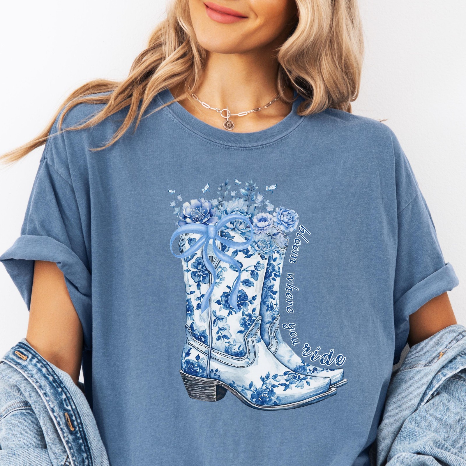 Coquette Cowgirl Shirt Toile De Jouy Boots Country Concert Tee