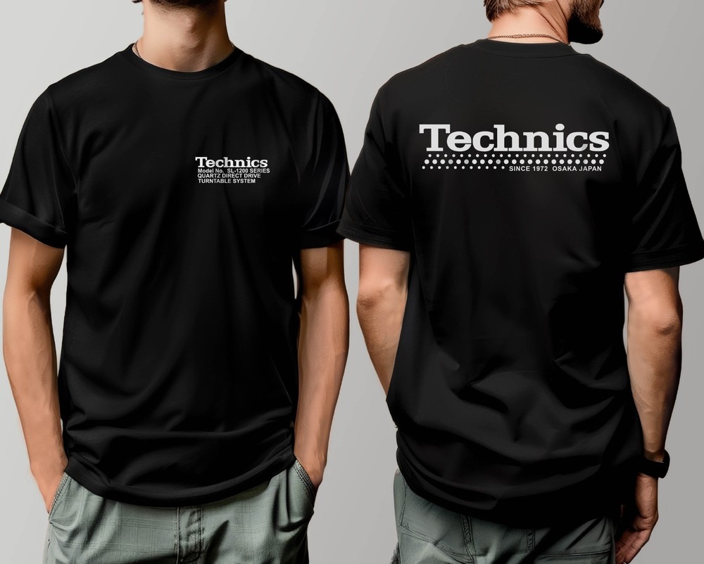 TECHNICS SINCE 1972 OSAKA JAPAN LOGO T SHIRT DJ 1200 TURNTABLE VINYL MUSIC