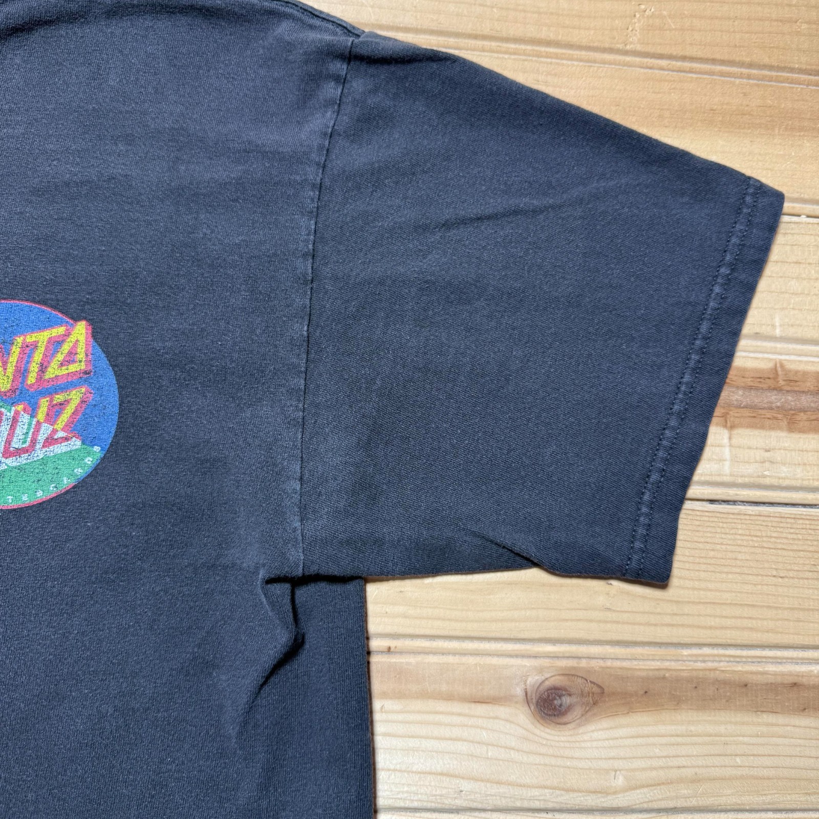Vintage NHS Santa Cruz Skateboards Brand Color Block Logo Shirt Size Medium gallery