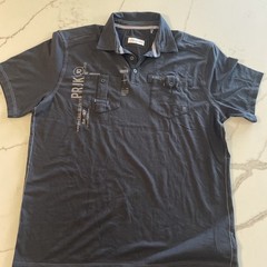 Projek Raw Men’s Size L Short Sleeve Collared Graphic T Shirt Top Black