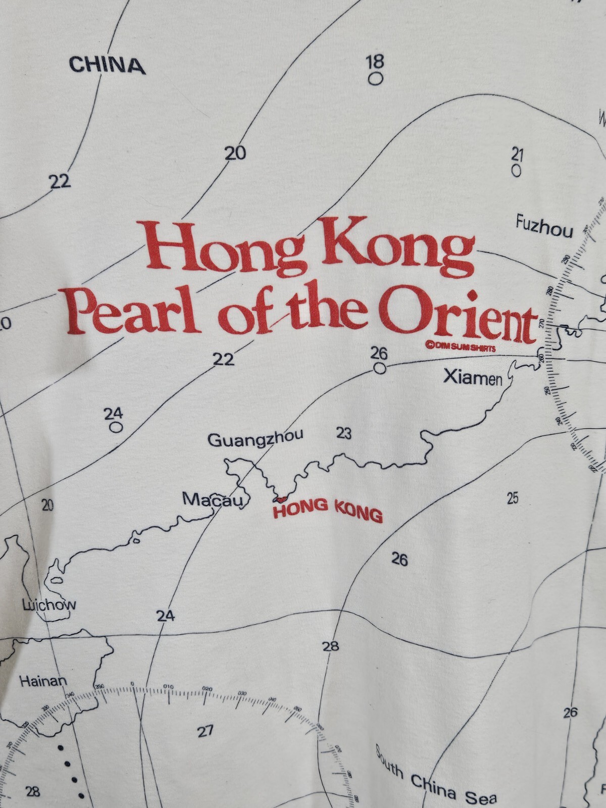 Vintage Dim Sum T-Shirt XL Hong Kong Pearl Of The Orient All Over Map Print AOP gallery