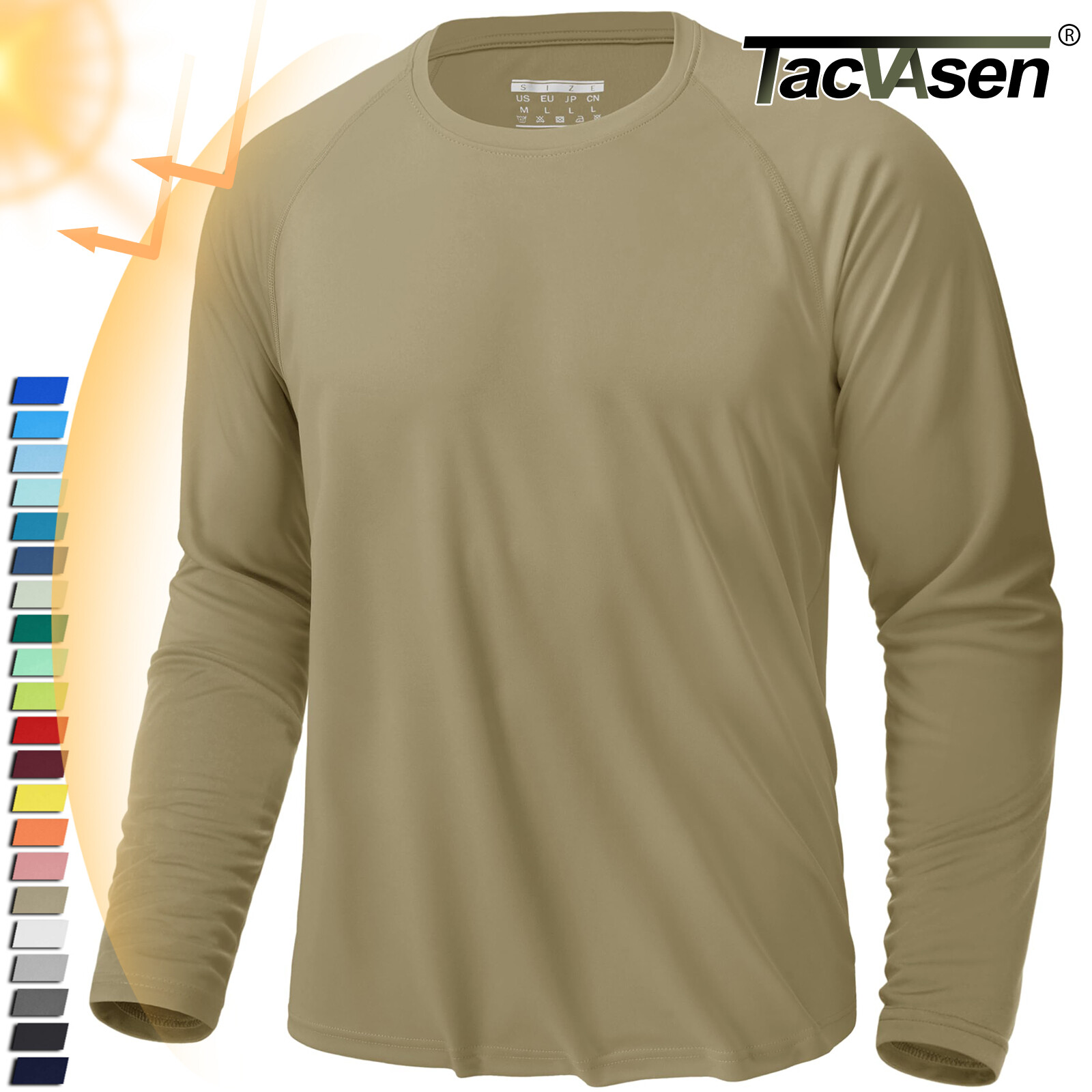 UPF50+ Men's Long Sleeve Sun Protection UV Shirts Rash Guard Hiking Running Tops gallery