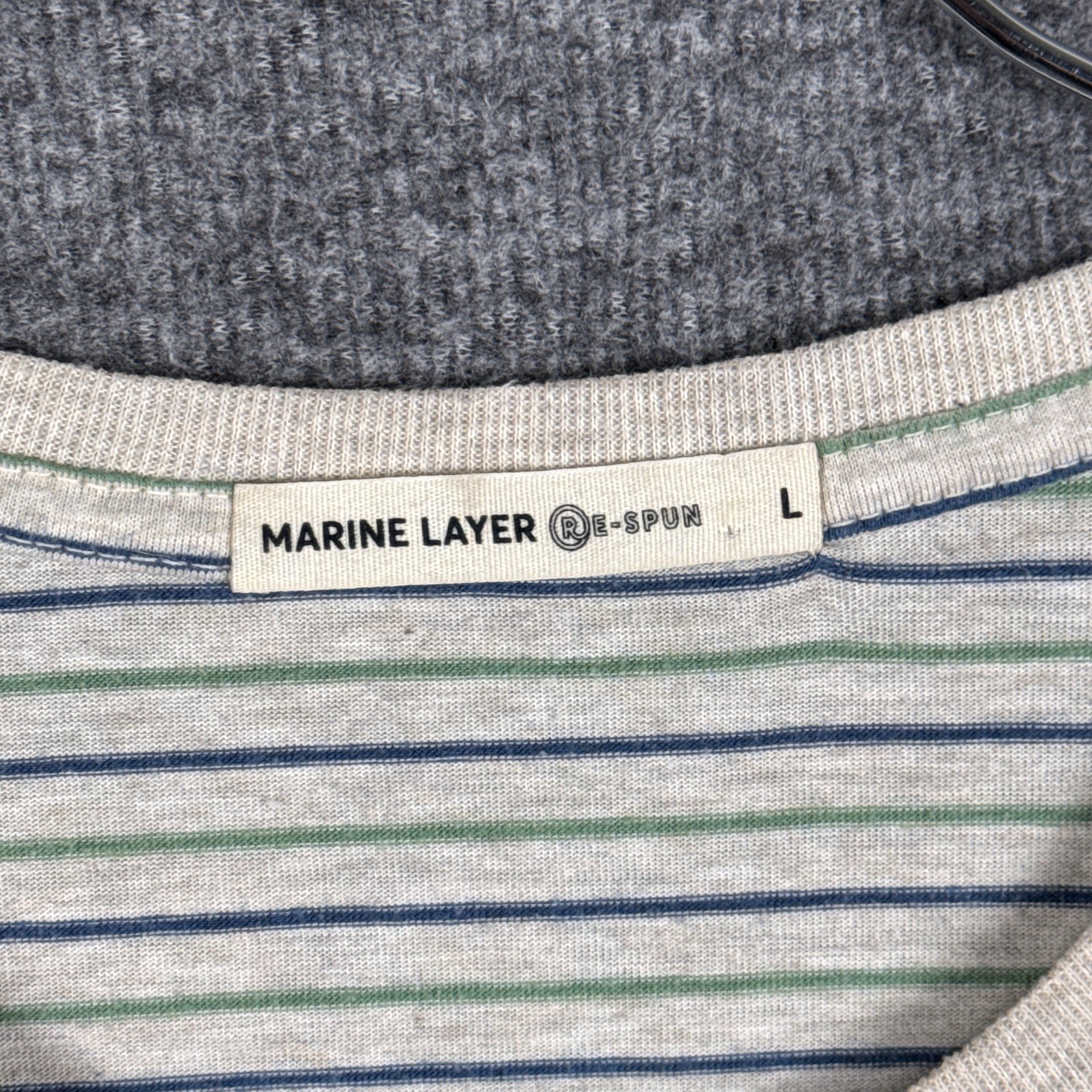 Marine Layer Shirt Mens Large Striped ReSpun Short Sleeve Cotton Stretch Tee gallery