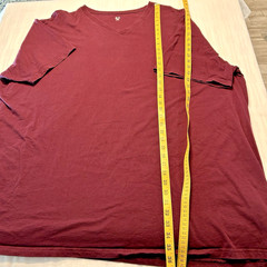 B+T Essentials by DXL 5XLT V-Neck Short Sleeve Cotton Burgundy Men’s T-Shirt