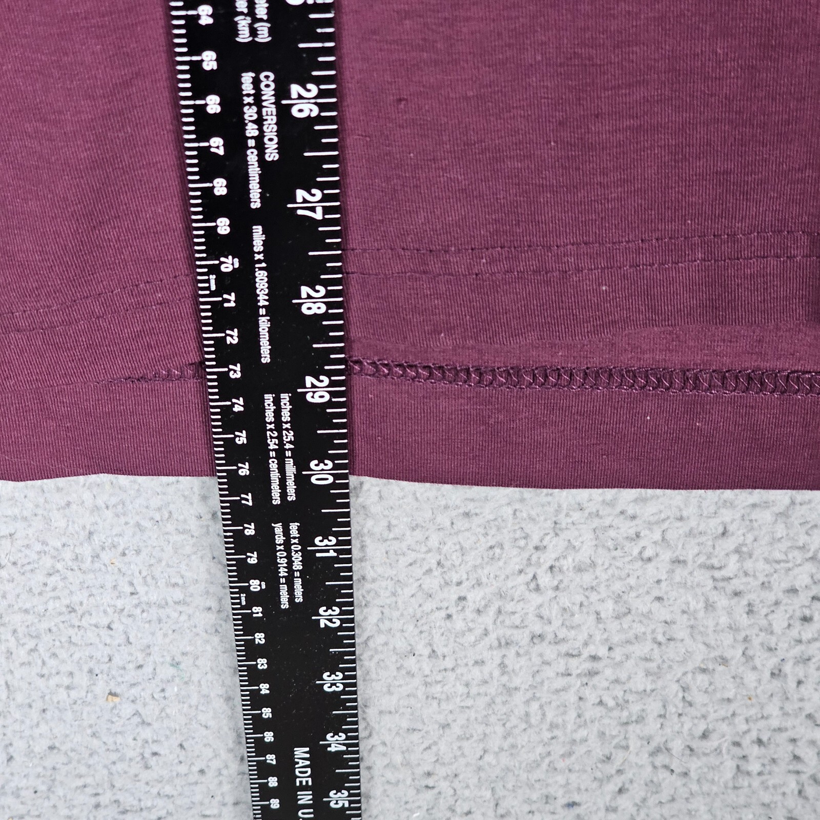 Leisure Lab Everyday T-Shirt Mens 3 Burgundy Stretch High Low Slit Long Sleeve gallery