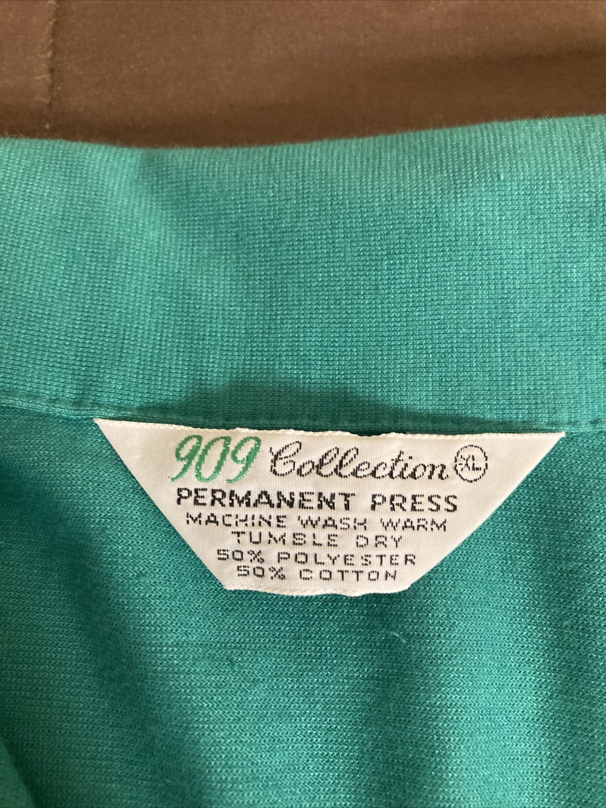 Vintage 909 Collection Mens Green Single Stitch Polo Shirt Size XL gallery