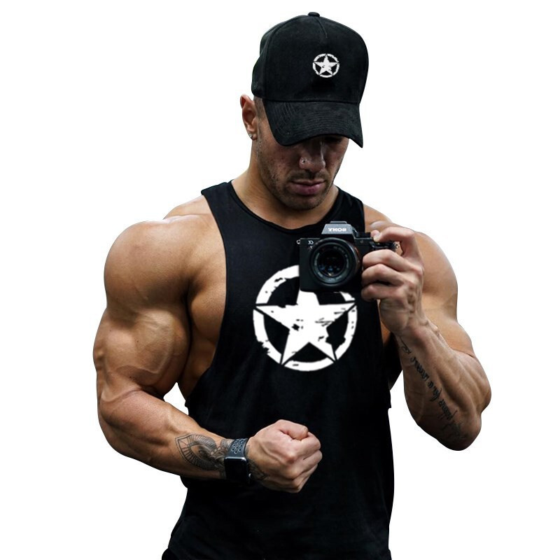 Men’s Sleeveless Shirts Y-Back Muscle Gym Training Athletic Workout Tank Tops