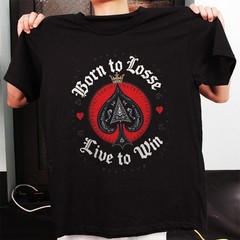 HOT! Motörhead Born To Lose Live To Win Spade T-shirt Retro Crown Graphic Tee