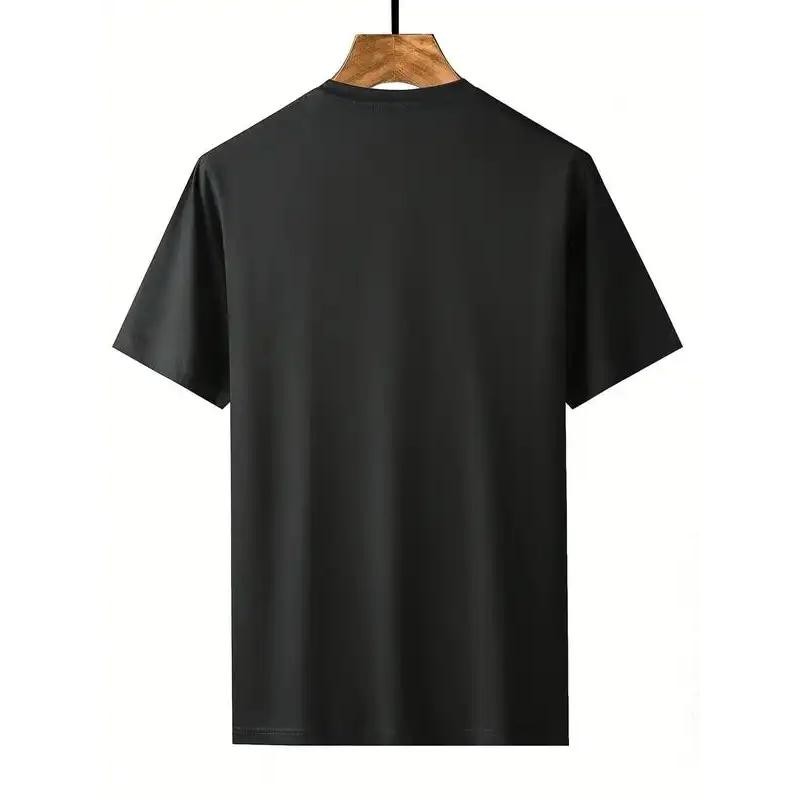 Men's Casual Crew Neck T-Shirt - Geometric-Pattern, Smooth Cotton Knit Fabric gallery