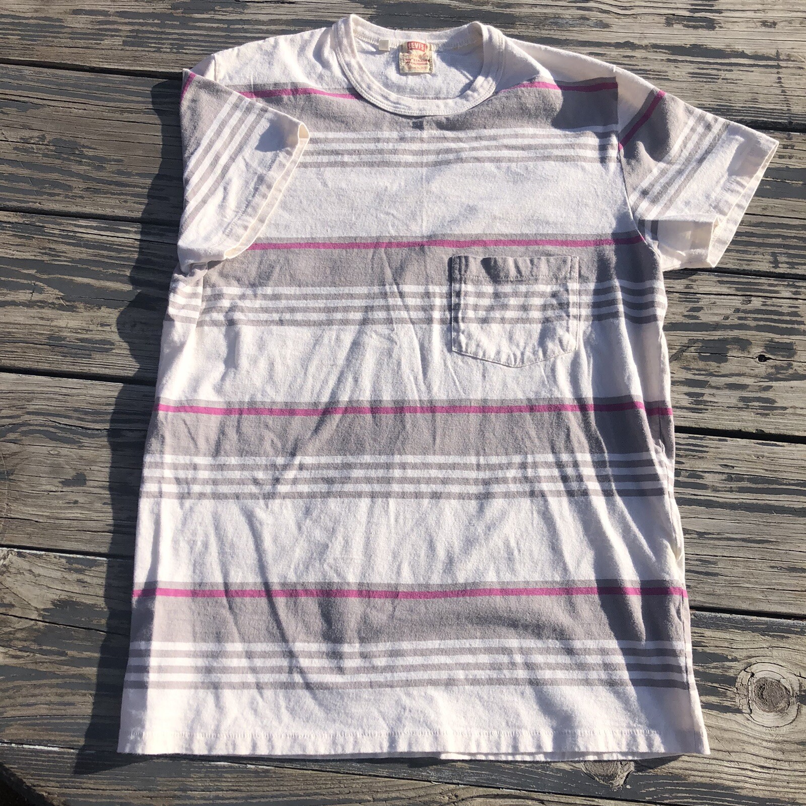 Levi's Vintage Clothing 1950's Sportswear Tee Striped Pocket T Single Stitch M gallery