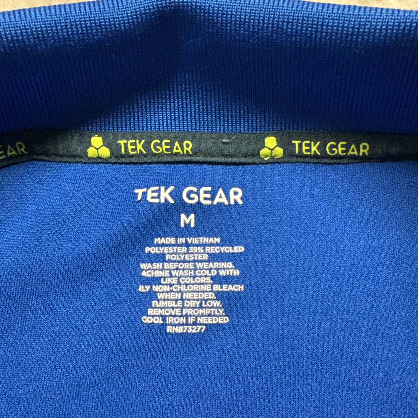 Tek Gear Performance Polo Long Sleeve Shirt, Men's Size Medium, Blue, gallery