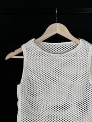Vintage Slim Fit Basic Koi Mesh Tank Top Size S