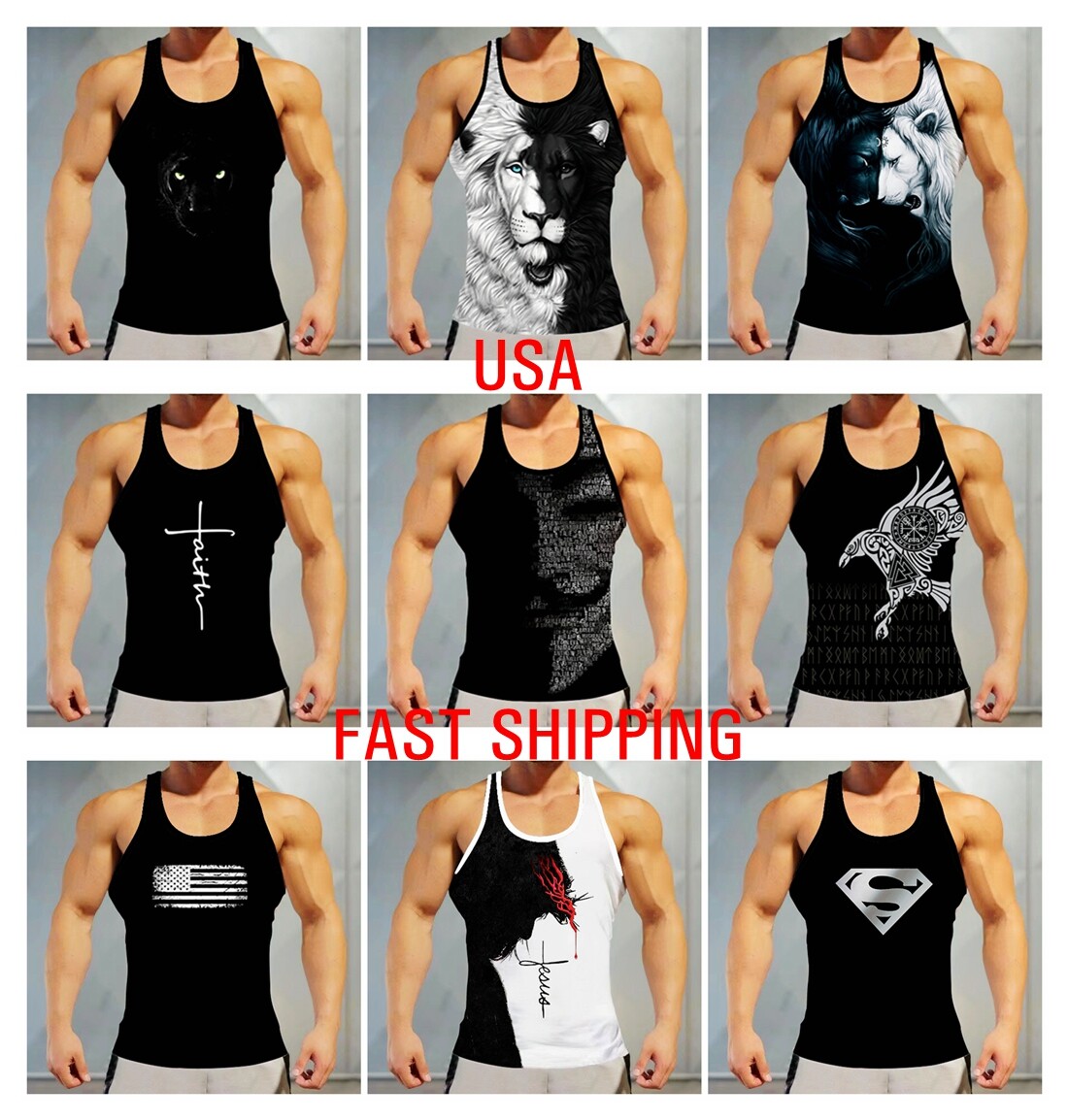 Tank Top Men's Vest Fitness Muscle Sleeveless Quick Dry Wicking Athletic T Shirt gallery