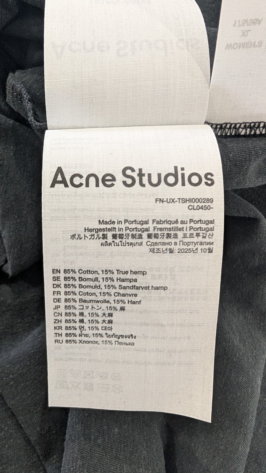 Acne Studios SS26 Stockholm 1996 Faded Black T-Shirt Oversized Men L XL NWT gallery