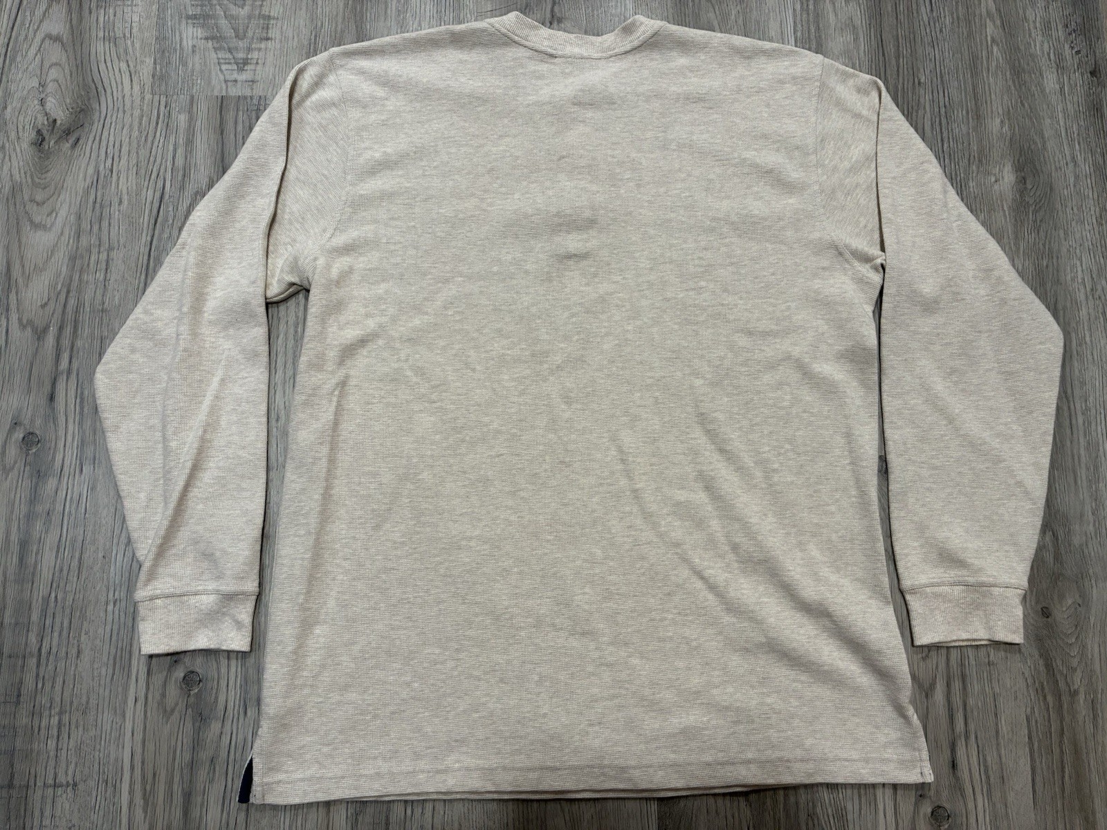 L.L.Bean Beige Long Sleeve Waffle Knit Henley Men's XL Tall gallery