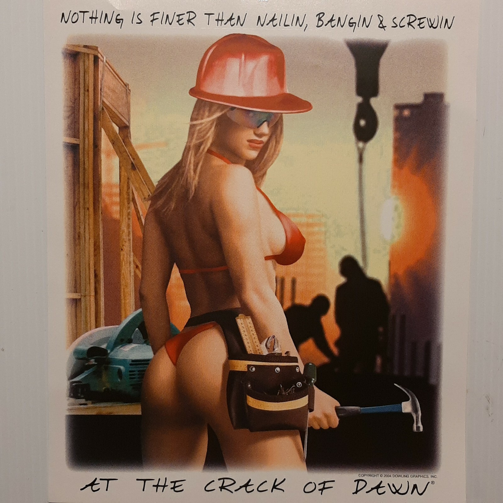 CONSTRUCTION WORKER CRACK OF DAWN HOT GIRL SHIRT (FRONT PRINT ONLY) #1946 gallery