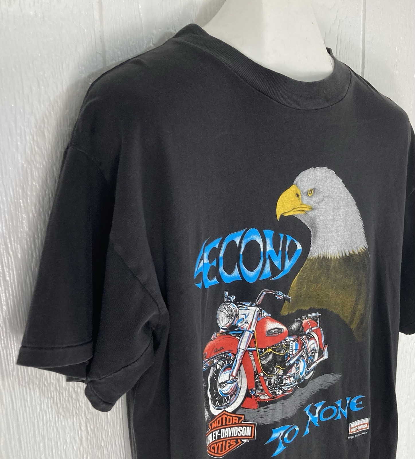 Vtg Harley Davidson Motorcycle T Shirt Single Stitch Eagle Second to None Large gallery