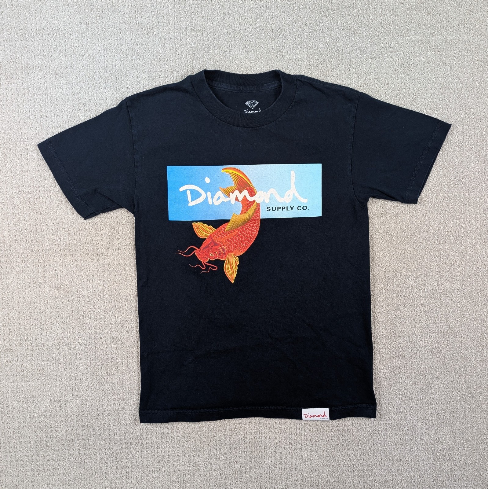 Y2K Diamond Supply Co. Koi Fish Shirt Men's Small Black Japan Skate Streetwear gallery
