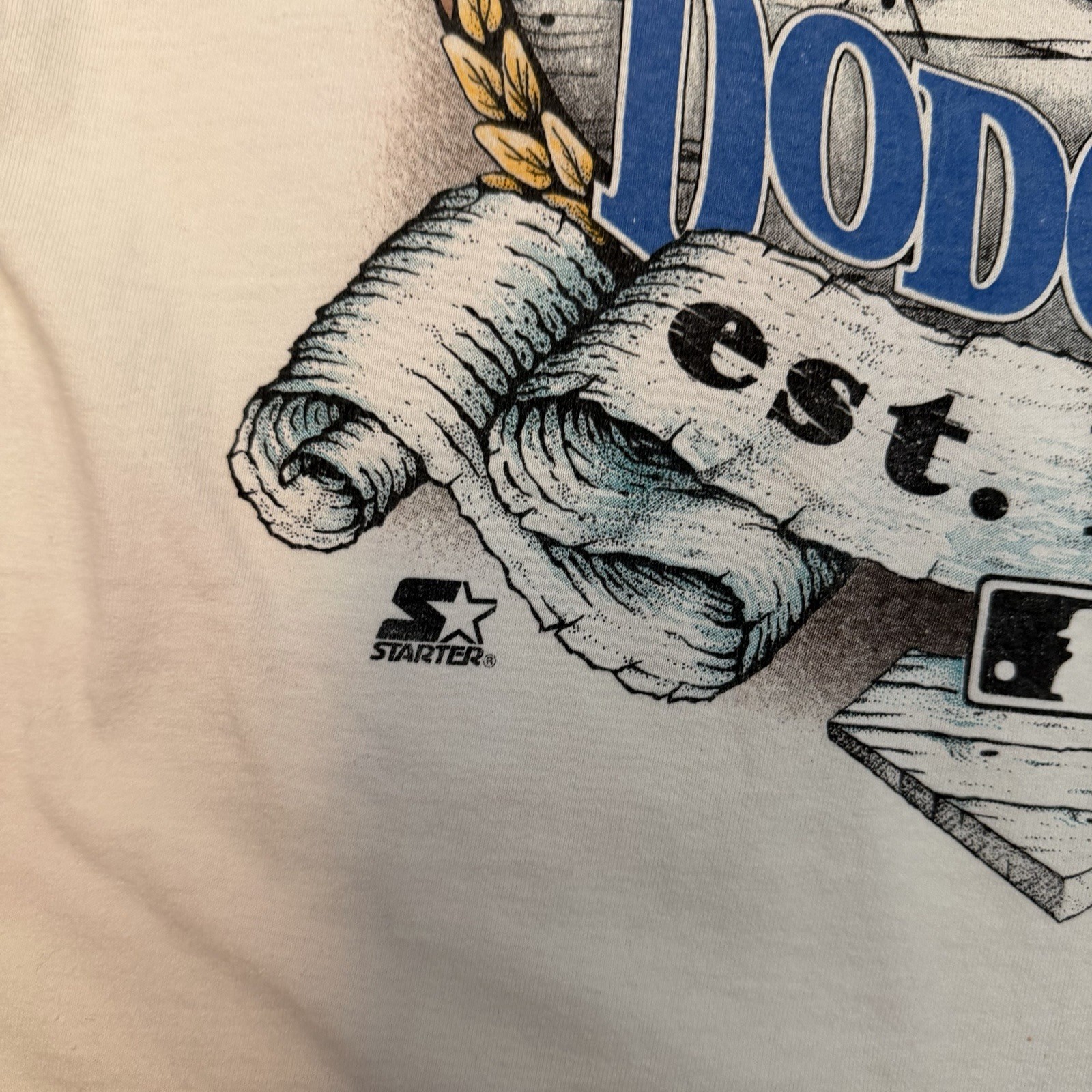 Brooklyn Dodgers Starter Graphic Tshirt Single Stitch - MED - Made USA Vintage gallery