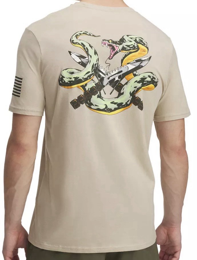 NEW Under Armour Men’s Freedom Snake Knife Cotton Desert Sand T-Shirt XL