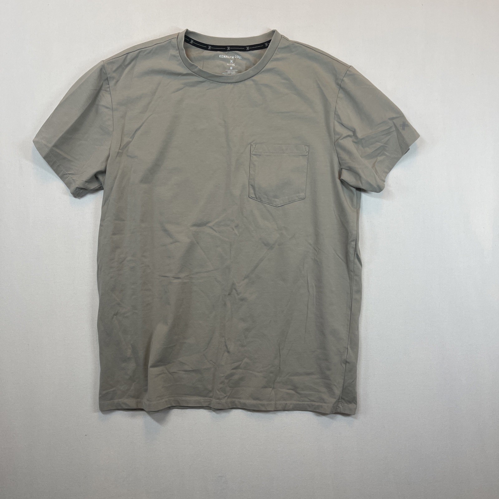 Kenneth Cole Men’s Green Stretch T-Shirt Slim Fit Organic Cotton Blend M