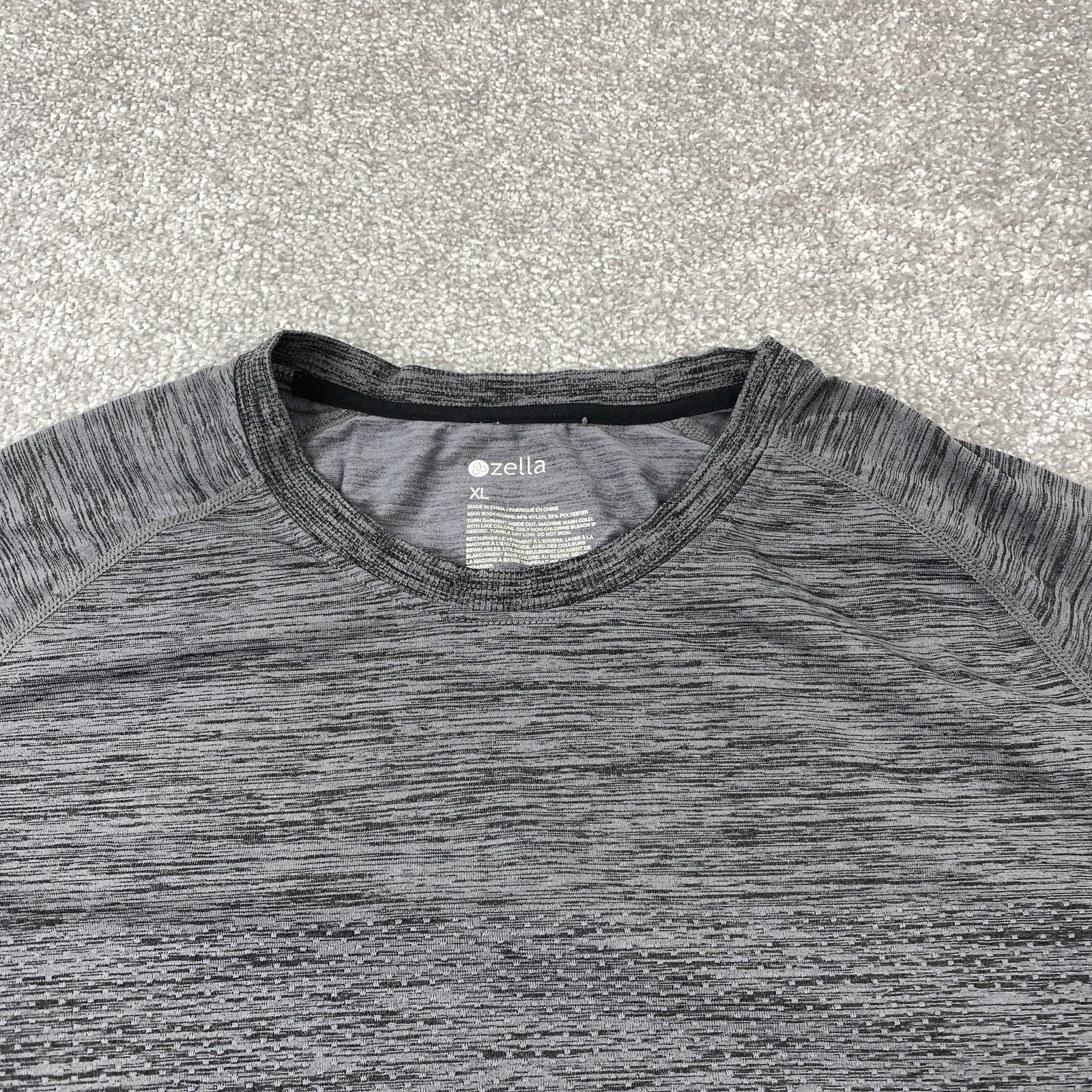 Zella Performance T Shirt Tee Men's XL Heather Gray Short Sleeve Athletic Knit gallery