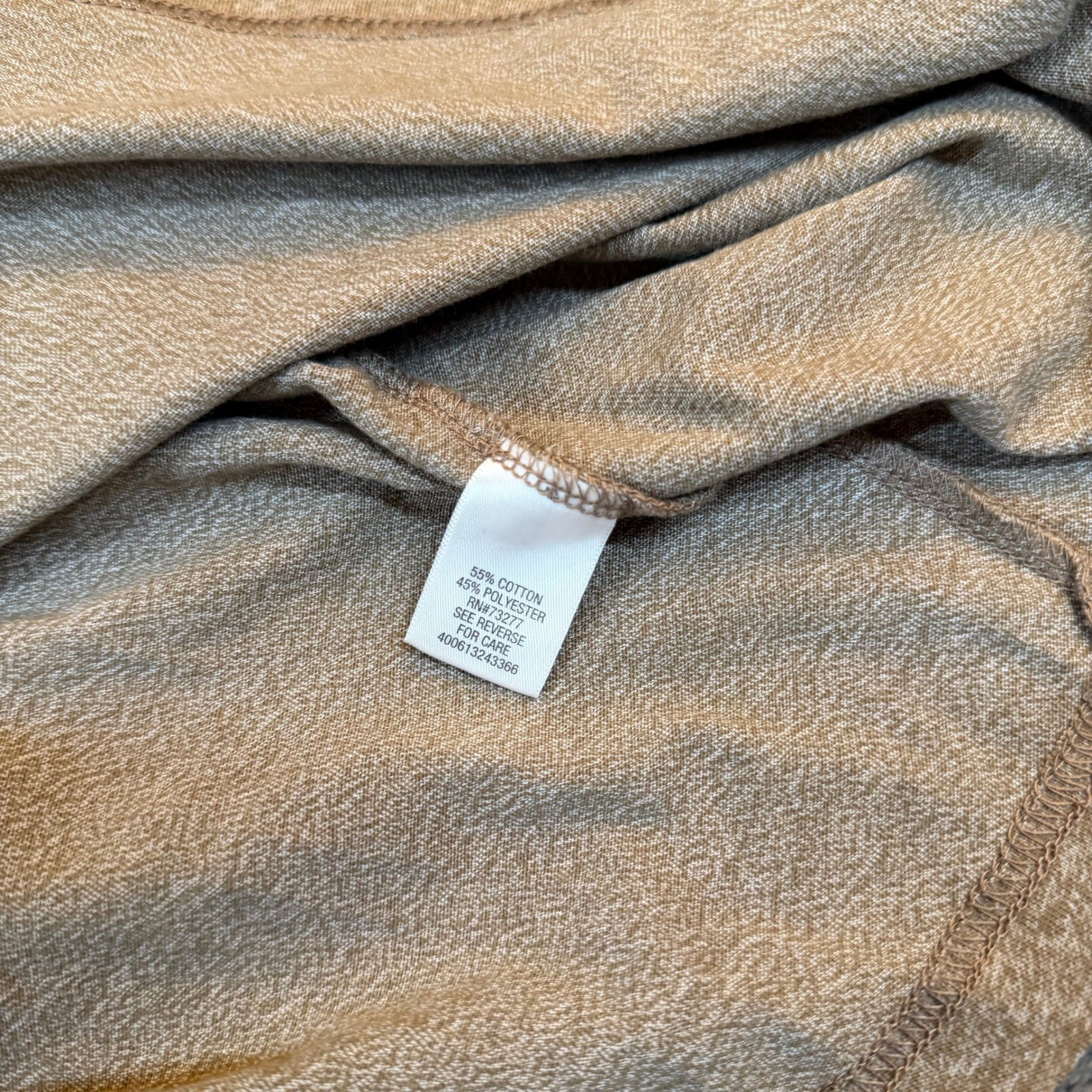 Croft & Barrow Easy Care V-Neck Long Sleeve Tee Heathered Tan Mens 2XB NWT gallery