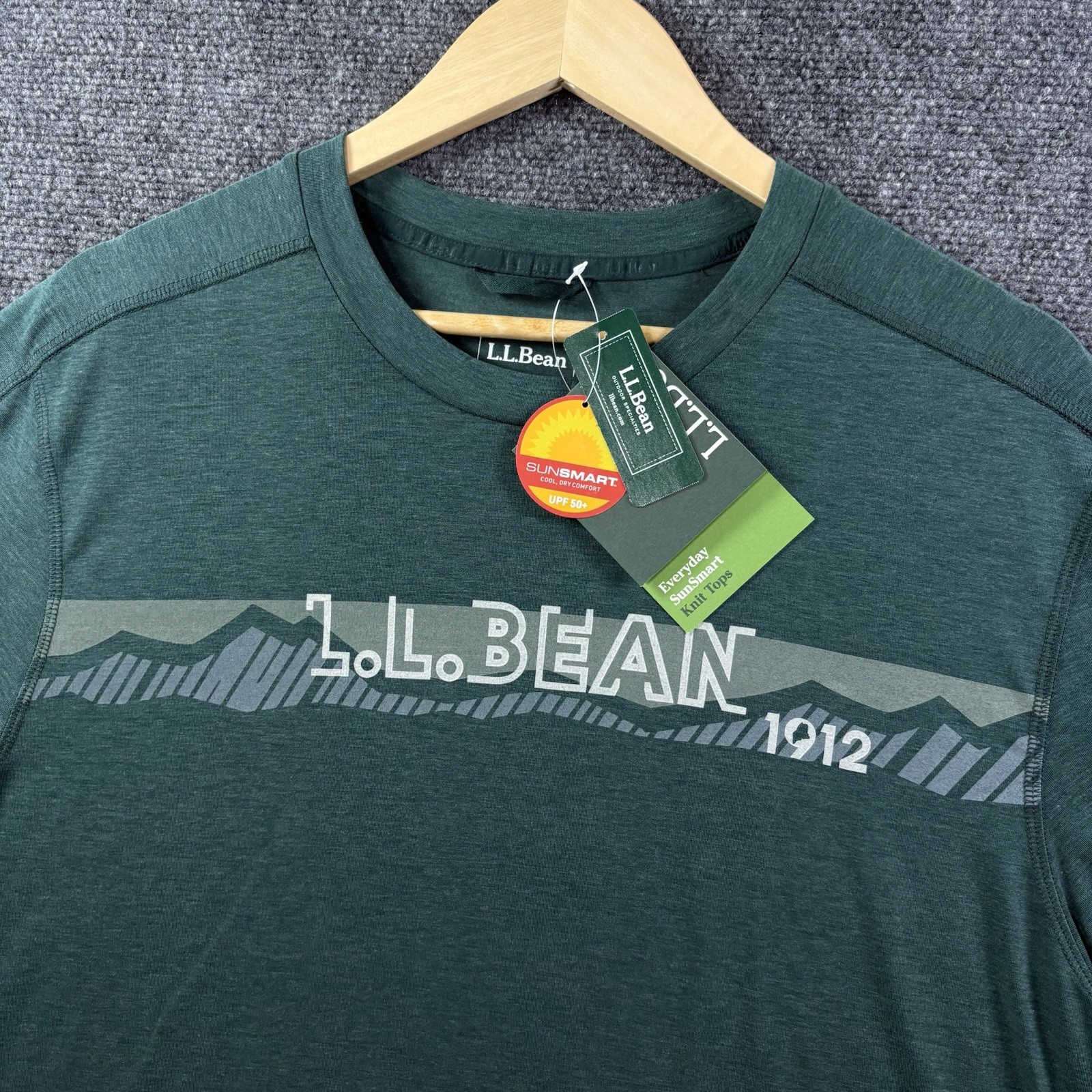 NEW L.L.Bean Everyday SunSmart Shirt Mens XLT Green BLUE Slightly Fitted Stretch gallery