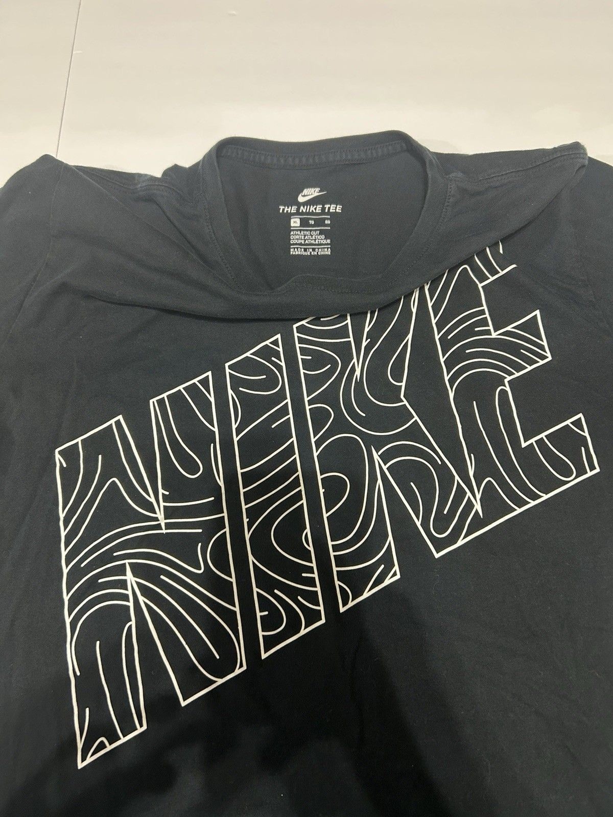 Nike The Nike Tee Men's XL Black Spellout Graphic T-Shirt Cotton Athletic Cut gallery