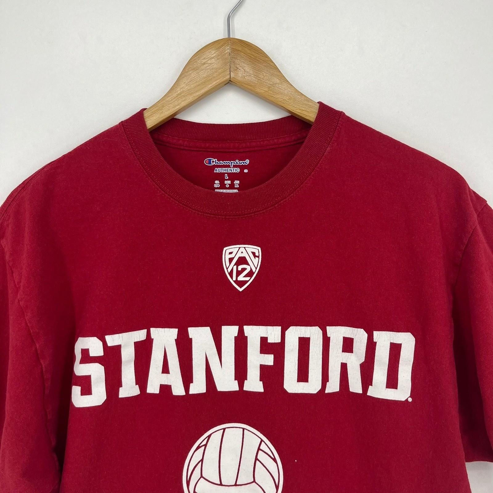 Champion Stanford Water Polo Pac-12 Mens Red Graphic T-Shirt Large gallery