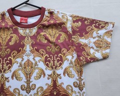 Victorious Los Angeles Rhinestone Baroque T-Shirt – Burgundy Gold – Size: Small