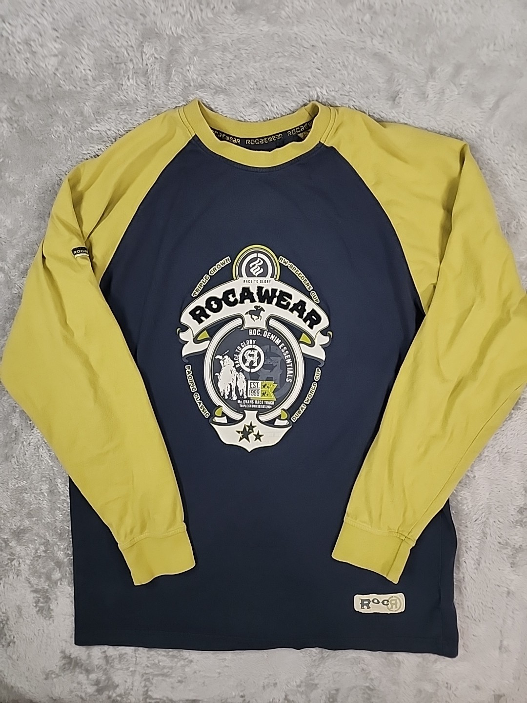 VINTAGE Rocawear Shirt Men Large Breeders Cup Embroidered Horse Racing Very Rare gallery