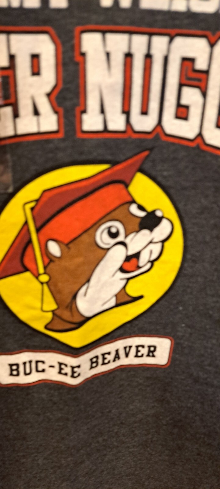 Buc-ee's Seniors 2022 Voted Most Likely Grad Gray Short Sleeve T-shirt NWT M gallery