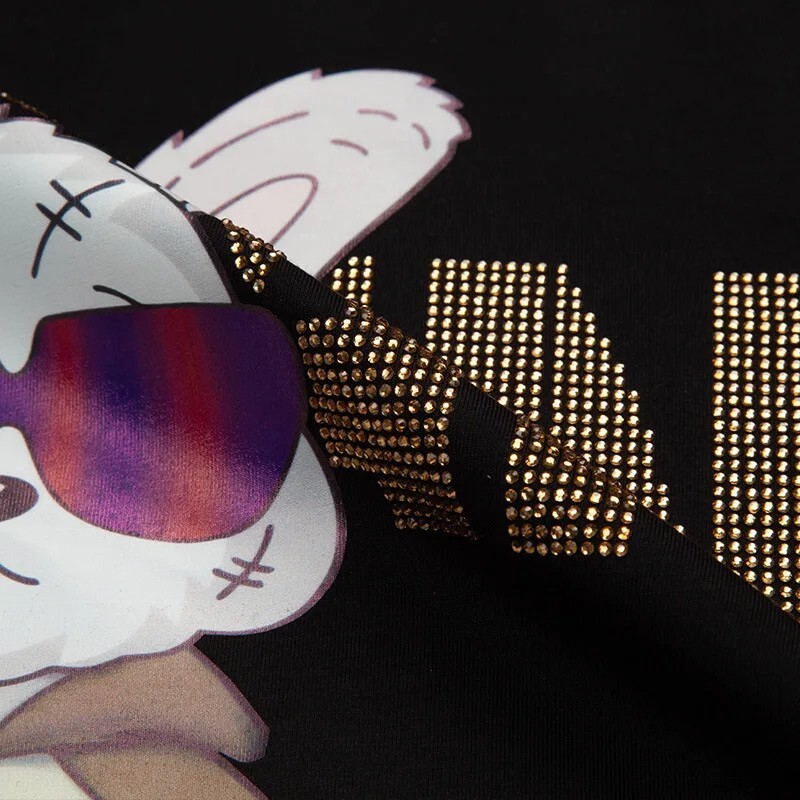 Fashion Bunny Trend Rhinestone Long Sleeve Luxury Men T-Shirt Plus Size 6XL gallery