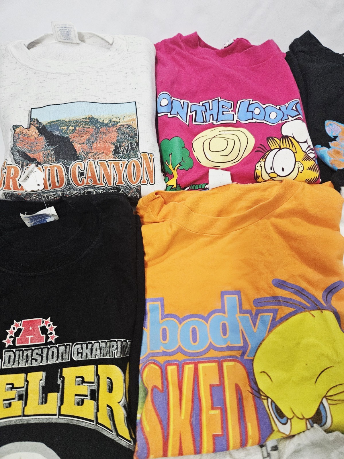 Vintage Lot Of 8 T-shirts Various Sizes Looney Tunes, NFL, Garfield, Ect. gallery