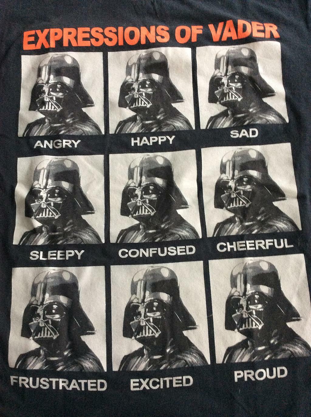 Adult Mens Tshirt Small (34-36) Star Wars Expressions Of Darth Vader gallery
