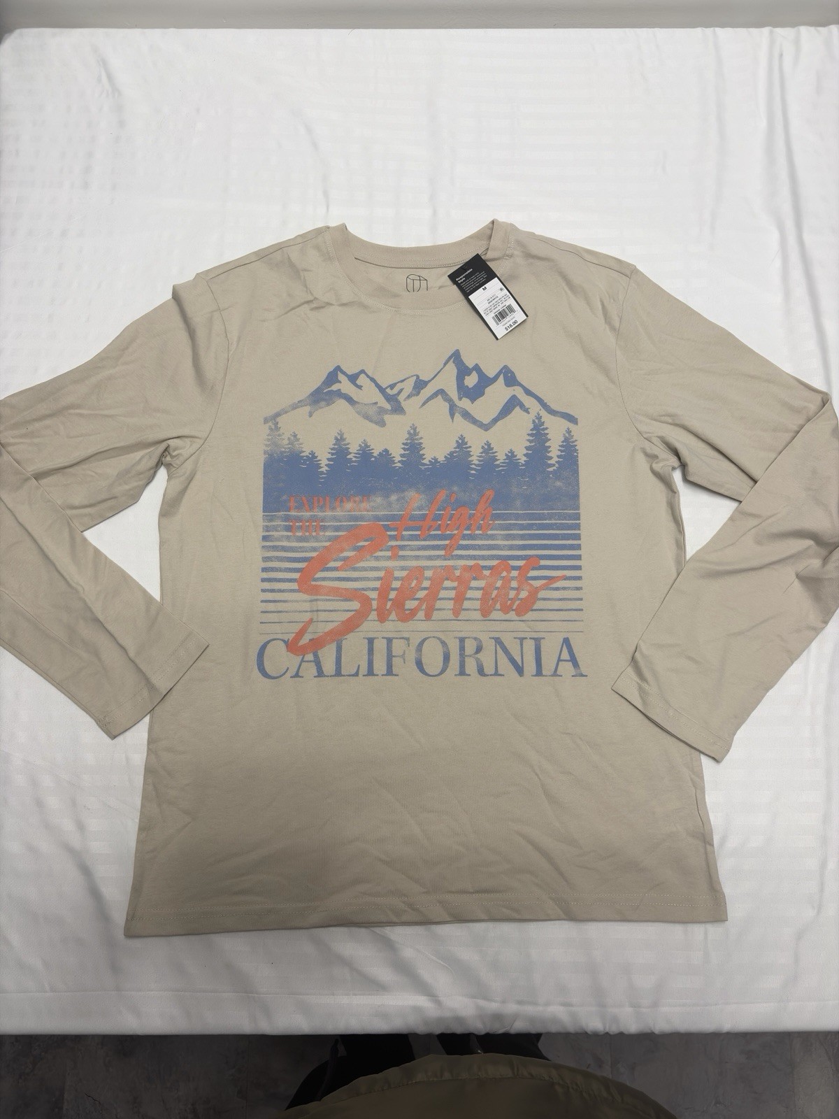 Original Use Long Sleeve Shirt Explore The High Sierras California Beige Size M