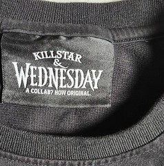 Killstar & Wednesday Black Crew Neck T Shirt Size Medium 100% Cotton