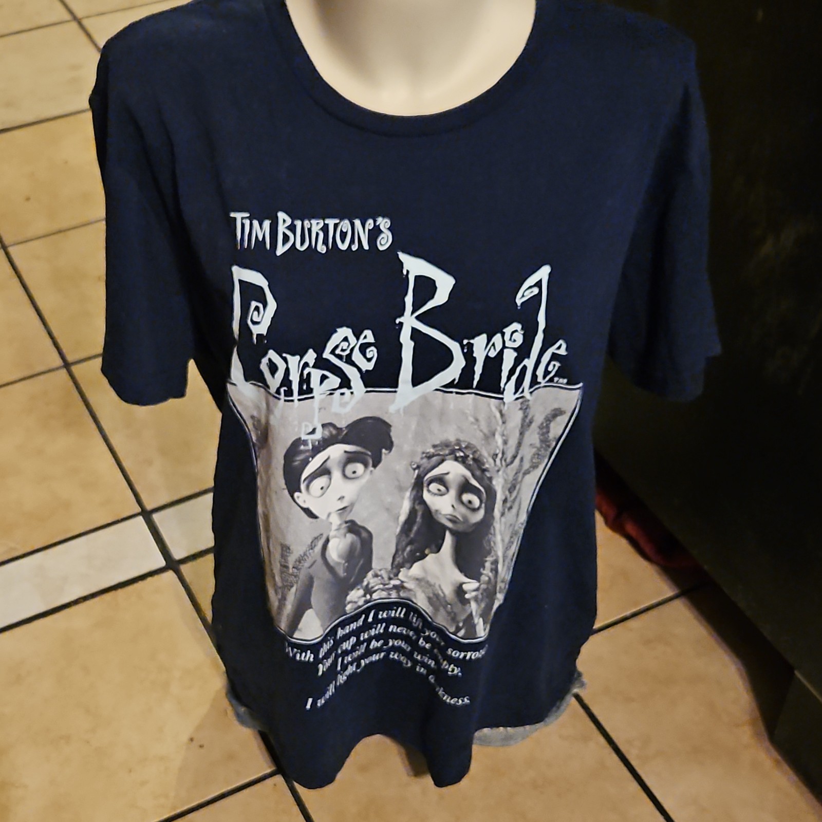 Hybrid Apparel Men's XXL Navy Crew Neck Short Sleeve Corpse Bride Graphic Tee gallery