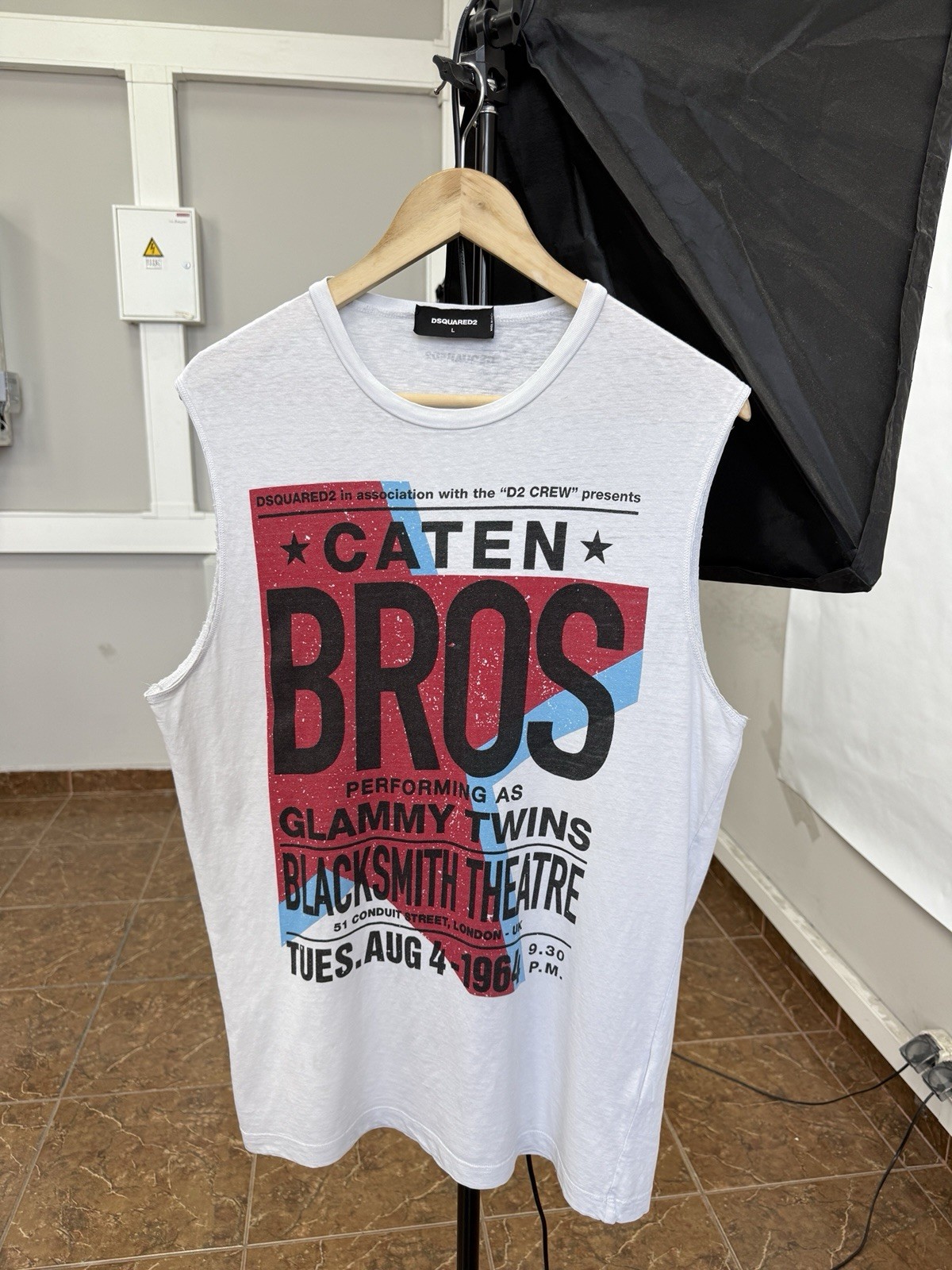 🇮🇹 Y2K Dsquared2 Caten Bros Made In Italy Tank Tops T-Shirt Size L