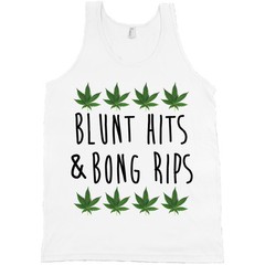 Blunt Hits and Bong Rips Bella + Canvas Tank Top Shirt Marijuana Weed 420 NEW