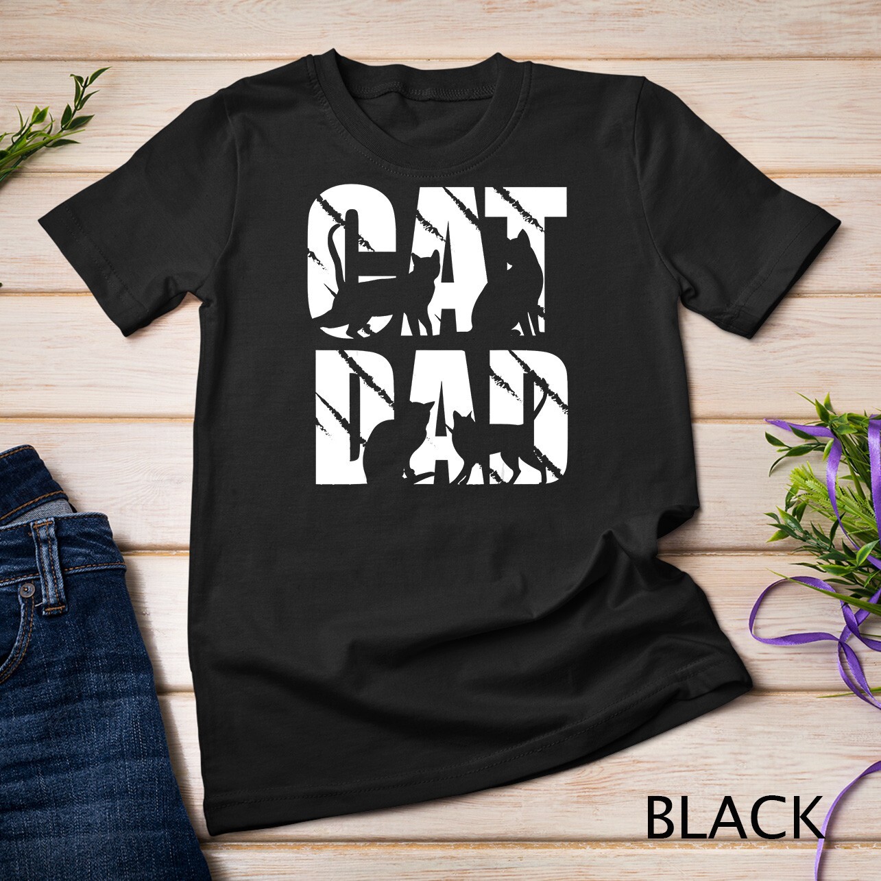 Mens Cat Dad design cat lover and cat dad T-Shirt Unisex T-shirt